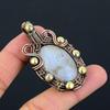 Moonstone Gemstone Pure Copper Wire Wrapped Handmade Pendant Jewelry