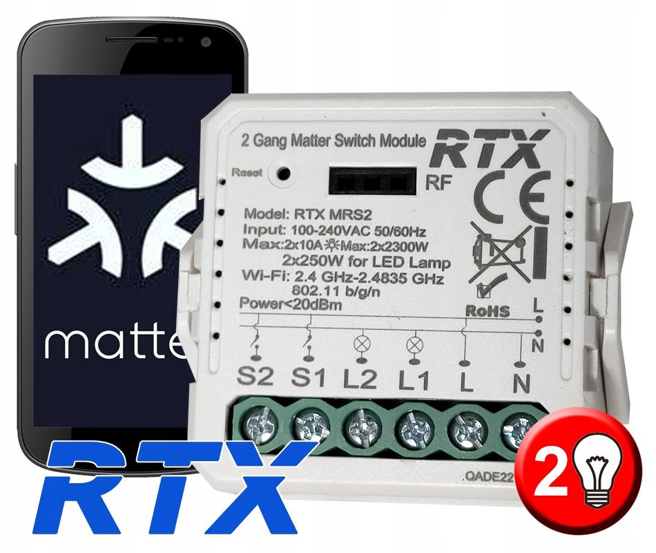 MATTER WiFi HomeKit 2-channel Relay Controller Google Home Assistant Alexa