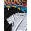 Men'S Black T-Shirt with Cartoon Character And Text Holla Die Gewaltfee Print for Casual Wear