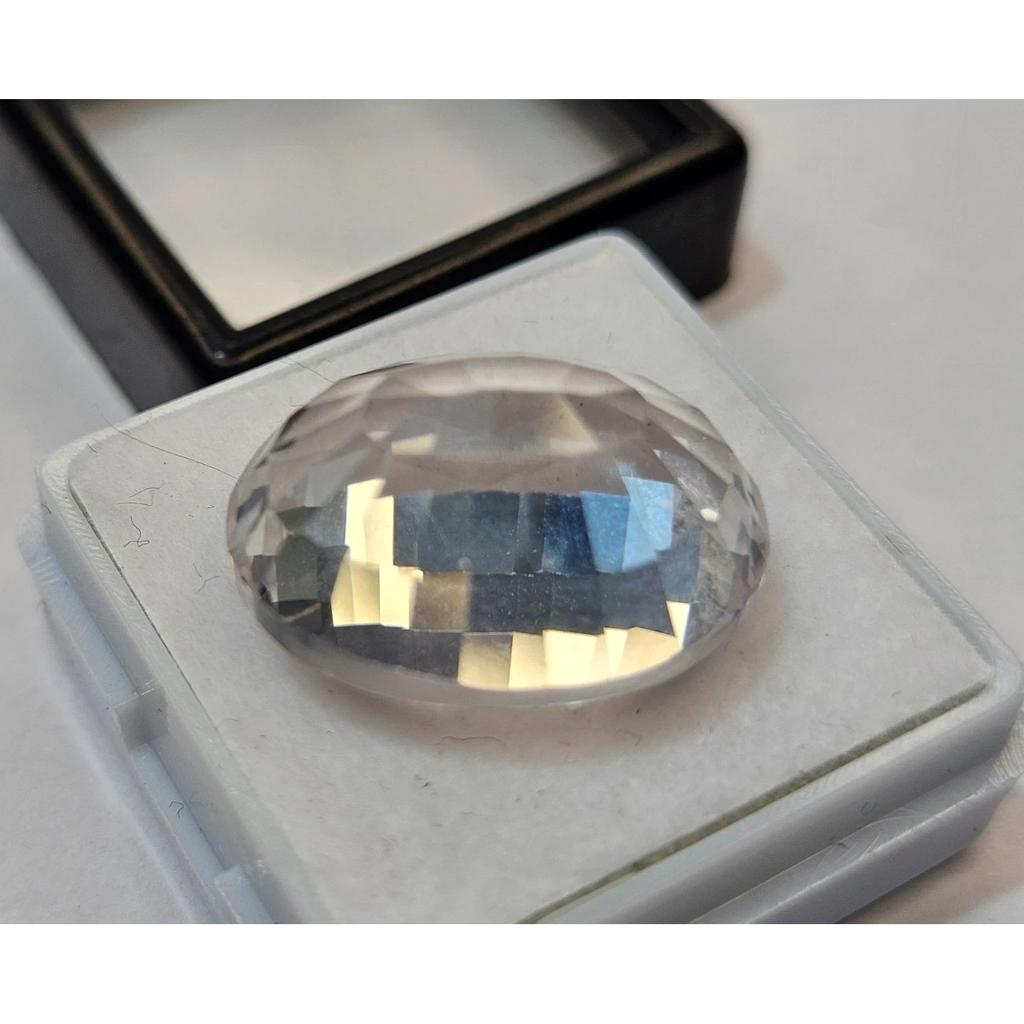 27-28 Ct Shine White Color Sapphire Oval Cut Beautiful Certified Loose Gemstone