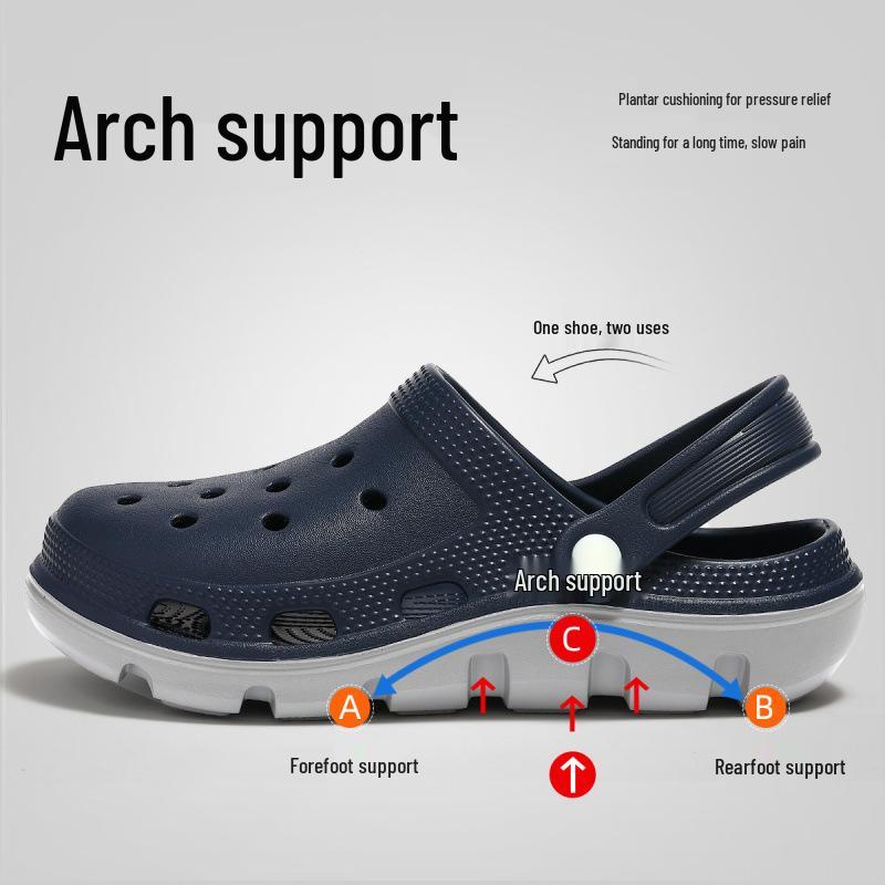 Мужские медицинские тапочки с нескользящей подошвой и поддержкой свода стопы, размеры 36-44, удобные для улицы и операционных.