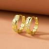 Huitan Chic Gold Color Hoop Earrings Female Exquisite Shiny Cubic Zirconia Ear Accessories Low-key Daily Wearable Party Jewelry