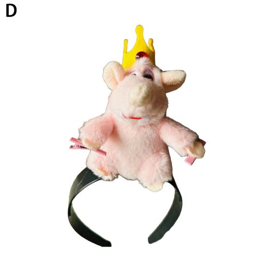 Повязка на голову Cooking Mouse King с 2 зажимами, легкая, плюшевая повязка для волос в виде мыши, противоскользящая, набитая