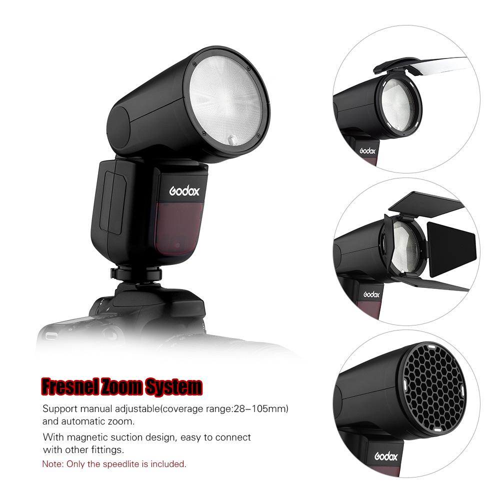 Godox V1F Профессиональная вспышка для камеры Speedlite Speedlight с круглой головкой Беспроводной аксессуар 2,4G