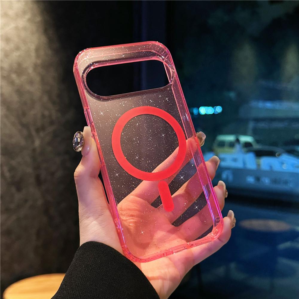 Подходит для чехла для мобильного телефона Google Google 9Pro/10proXL Терминатор Pixel9A блестящий магнитный прозрачный чехол