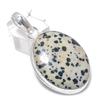 Dalmation Jasper Gemstone 925 Sterling Silver Jewelry Pendant 2.13" a8J82