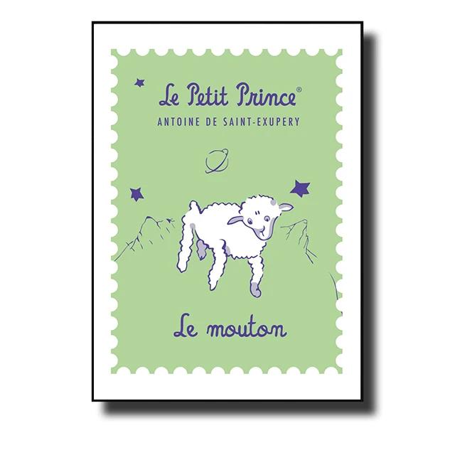 Маленький принц Лис Сказка Постеры и принты Мультяшная марка Настенное искусство Холст Живопись Картина для детской комнаты Домашний декор