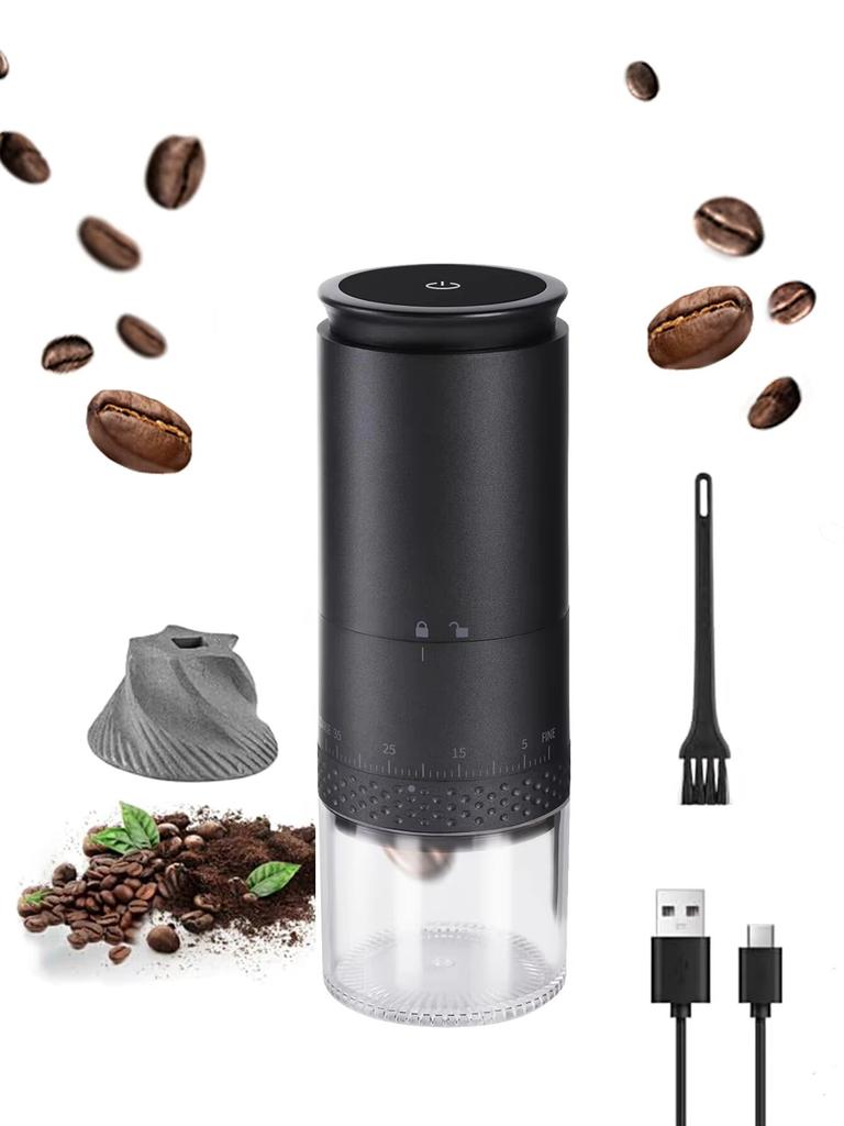 1500mAh Electric Coffee Grinder Externally Adjustable Type-C Charging Coffee Burr Grinder Bean Grinding Machine Coffee Maker