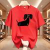 Funny Dachshund With Big Eyes Printed Tshirt Cotton Summer Short Sleeve Tshirt Unisex Unisex Round Neck Casual Soft Tees Clothing
