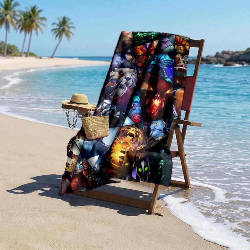 Пляжное полотенце Dota Fashion: Идеально для летних приключений Мягкое, впитывающее и быстросохнущее, подходит для плавания и купания