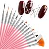 Dotting Drawing Nail 15Pcs Hook Art Line Pen Polish Makeup Brushes Manicure Tool