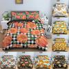 Bedding Set Evil Maple Leaf Pumpkin Theme Print Quilt Cover and Pillowcase 2/3 Pieces EU/US/AU/UK Single Double Bed Home Decoration