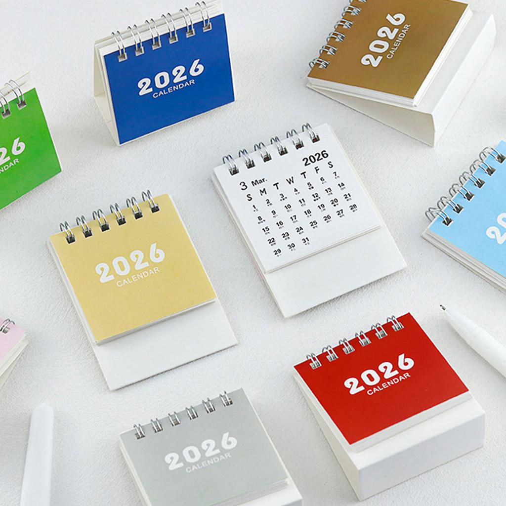 2026 Desk Calendar Twin-Coil Binding 17 Month Paper Calendar from Aug 2025 To Dec 2026 Office Tabletop Calendar Planner