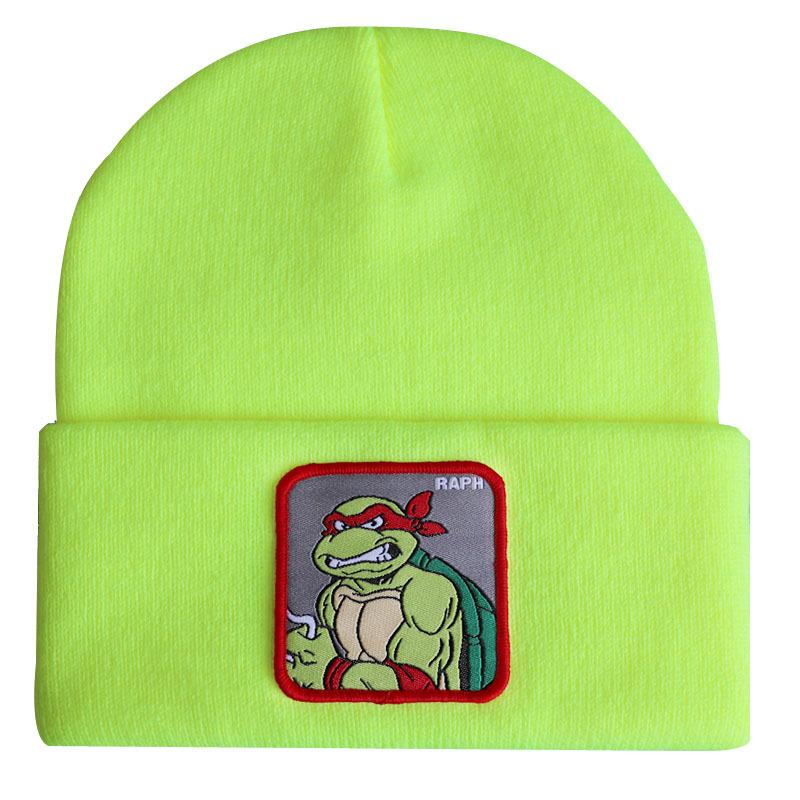 Popular unisex anime cartoon Ninja Turtles knitted hat, woolen hat, hip-hop ski pullover hat