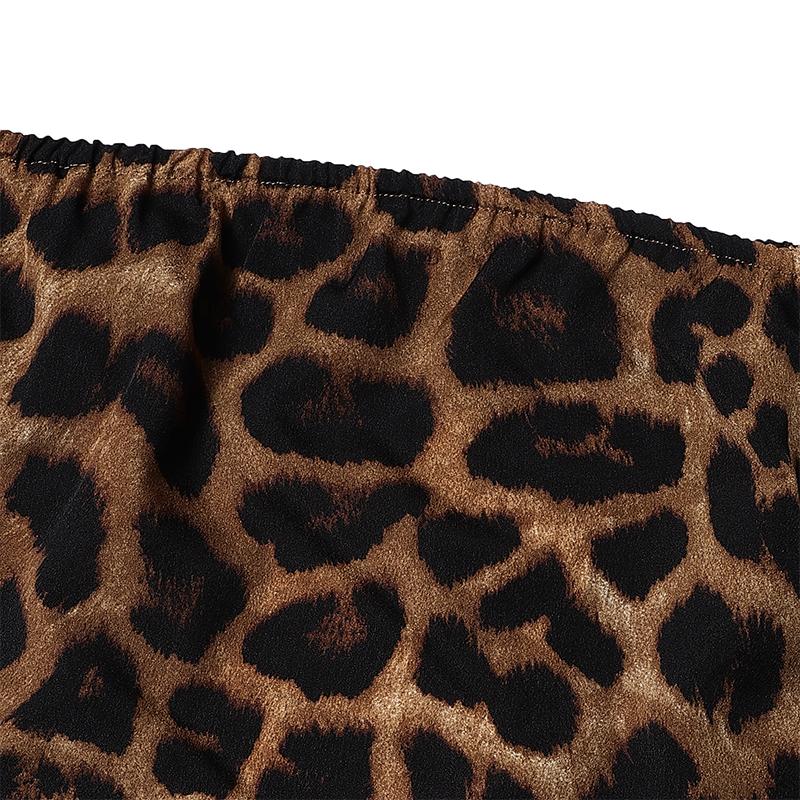 Женские платья больших размеров с открытыми плечами и леопардовым принтом, рукав 3/4