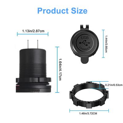 12/24 В три порта USB зарядное гнездо USB-C PD и двойной QC 3.0 для автомобиля мотоцикла с вольтметром и выключателем питания автомобильное зарядное устройство