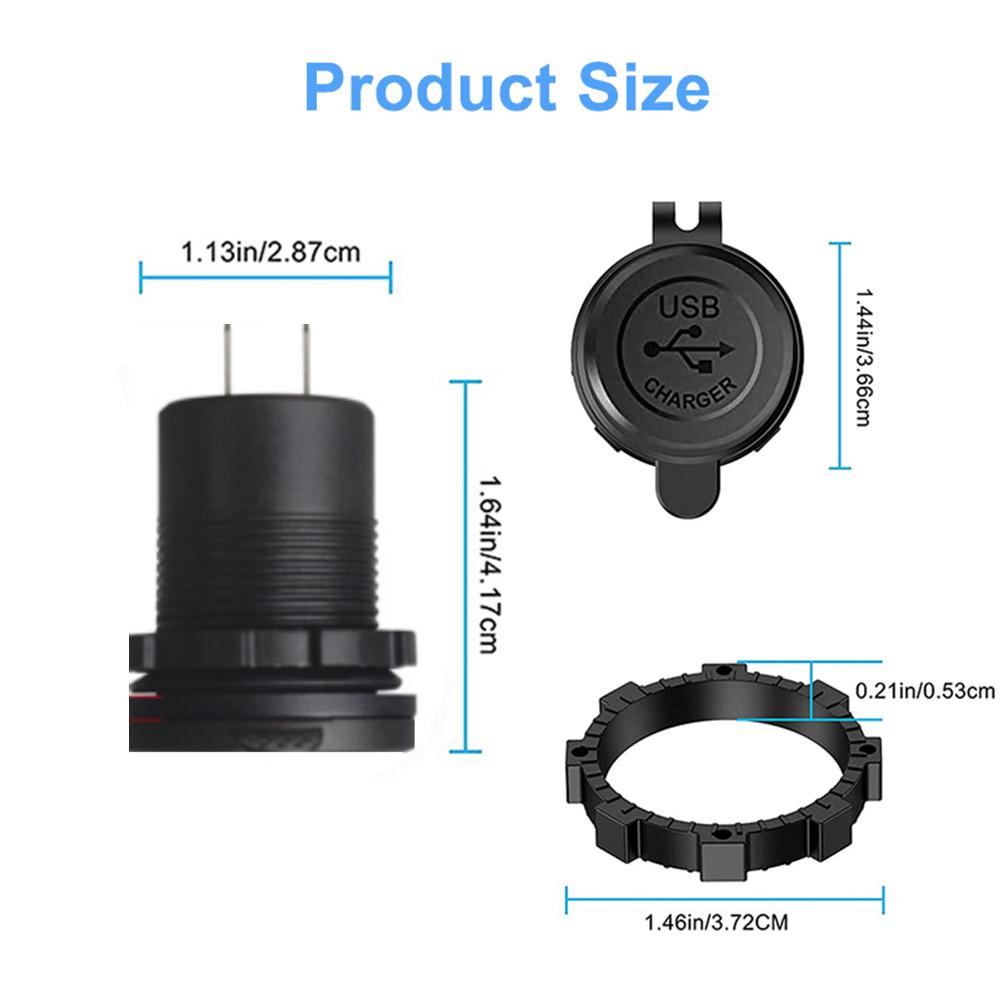 12/24 В три порта USB зарядное гнездо USB-C PD и двойной QC 3.0 для автомобиля мотоцикла с вольтметром и выключателем питания автомобильное зарядное устройство