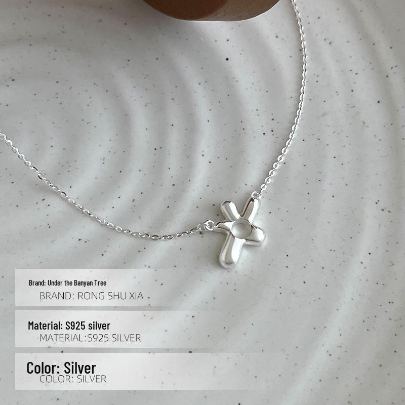 Ожерелье Banyan Tree S925 Silver Korean Flower для женщин – простое, модное украшение на ключицу