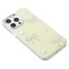 For iPhone 16 Pro Max Case Pearl Bow Epoxy Design TPU+PC Phone Back Cover