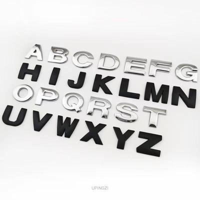 Металлический 3D серебряный или черный значок с надписью, хромированный серебряный буквенно-цифровой логотип, наклейка на автомобиль, наклейка на автозапчасти