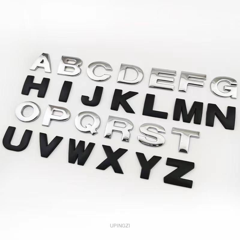 Металлический 3D серебряный или черный значок с надписью, хромированный серебряный буквенно-цифровой логотип, наклейка на автомобиль, наклейка на автозапчасти