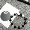 Billiard Black Eight Cross Bracelet Black And White Spliced Beads Strings For Men