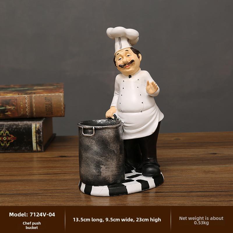 Смола Фигурка Шеф-повара в Европейском Стиле Для Домашнего Декора, Украшение для Торговой Точки, Кофейного Столика