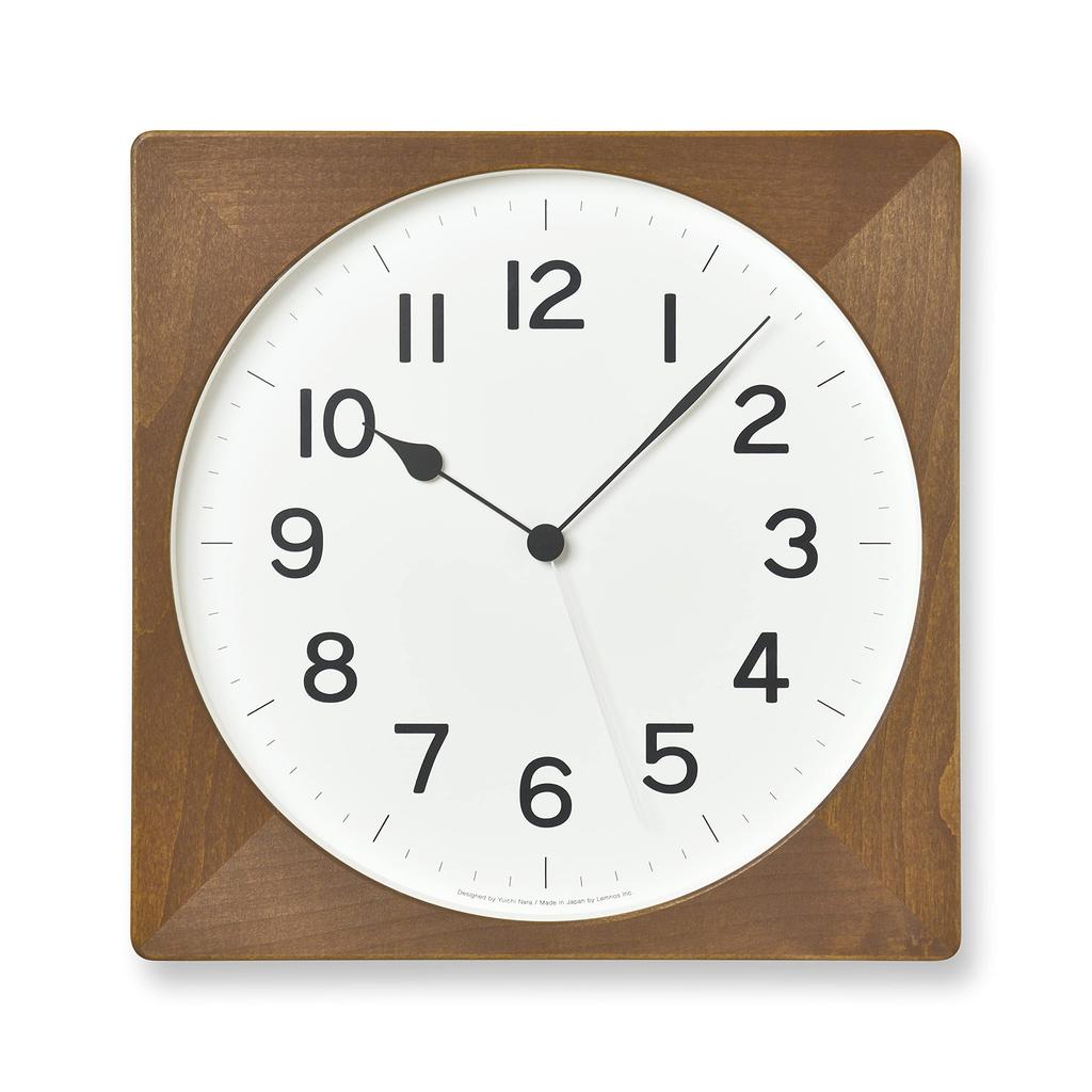 Lemnos Wall Clock Root Analog Natural Wood Brown ROOT BW Lemnos Height 330 X Width 330 X Thickness 46mm NY21-09