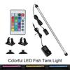 Aquarium Submersible Lamp Fish Tank Light Bar Aquatic Air Bubble Lights Waterproof Remote Control 28cm 48cm 5050 RGB LED 16 Kinds of Colors EU Plug