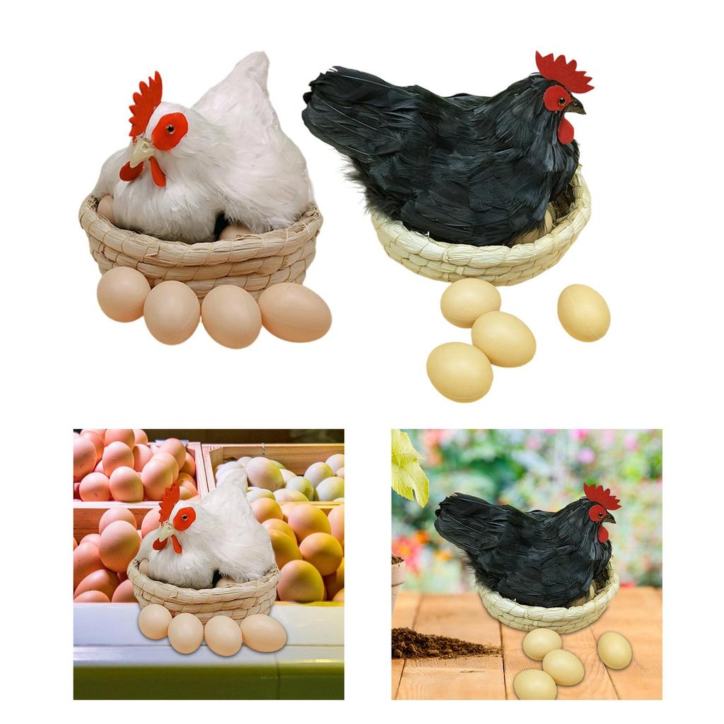 Реалистичная модель курицы Искусственное перо Фигурка курицы Садовое украшение для улицы на Пасху Домашний двор