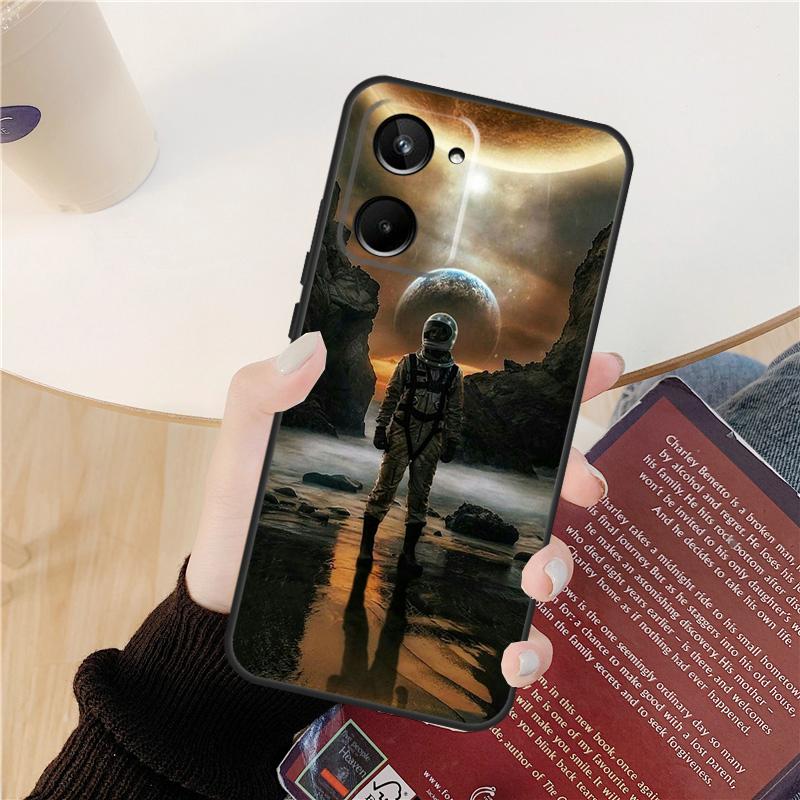 Чехол с изображением космоса, Луны, астронавта для Realme GT 7 Pro GT 6T 6 5 C55 C53 C51 C21Y C25S C61 C67 C75 10 11 12 13 14 Pro Plus