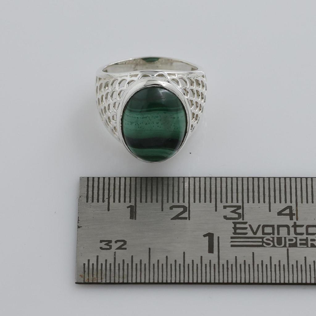 Серебряное кольцо с малахитом, Чистое 100% стерлинговое серебро 925 пробы, Изысканные ювелирные изделия, Серебряное кольцо ручной работы, Унисекс кольцо Ar8928