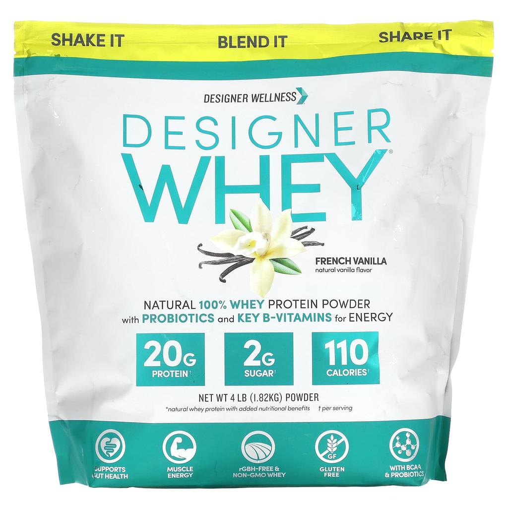 Brands Whey, 100% Natural Whey Protein Powder, French Vanilla Flavor, 1.82Kg(4Lb)