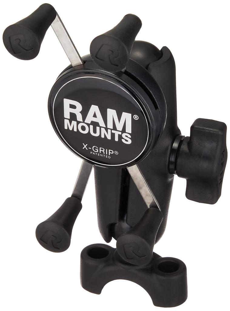 RAM Mounts X-Grip & Bar Mount Base (Standard Arm, Fits 19–25.4 Mm Bars, Smartphone, RAM-B-408-75-1-UN7U)