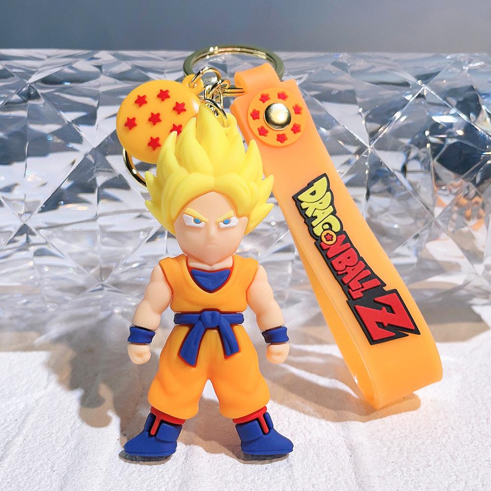 Брелок Dragon Ball Z Аниме Супер Сайян Гоку Фигурка Милый Брелок Подвеска на Сумку Украшение для Машины Аксессуары для Ключей Детская Игрушка Рождественские Подарки