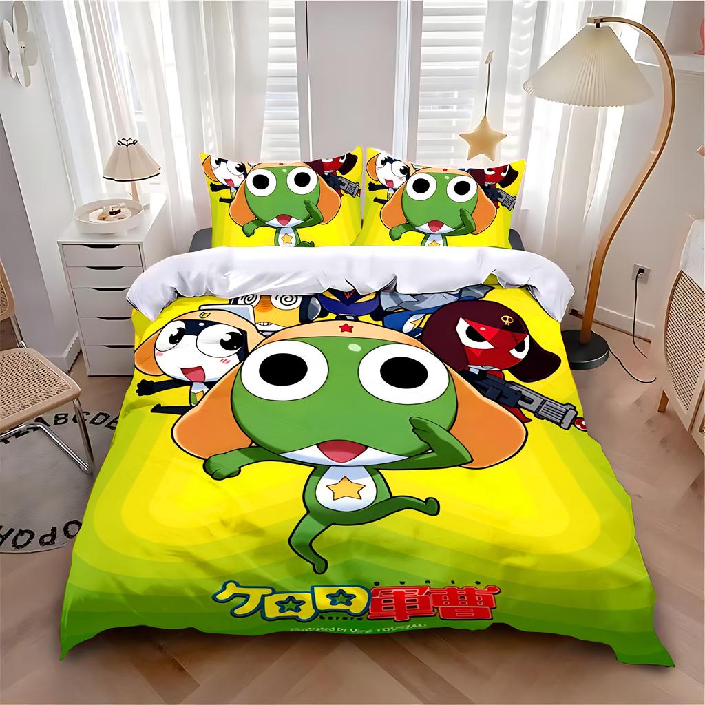 Fashion Duvet Cover Pillowcase Bedding Set Hot Sergeant Frog Adult Boy Girl Bedroom Decoration Children Single Double Large Size