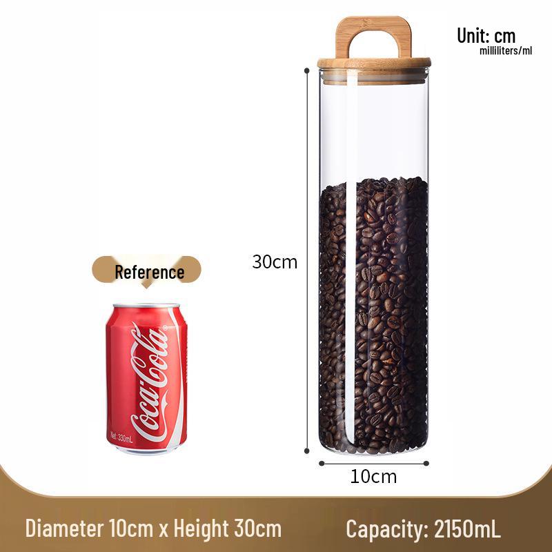 Vintage Glass Storage Jar with Handle Lid - Moisture & Mildew Proof, High-Temperature Resistant for Coffee and More