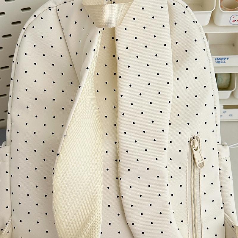 Рюкзак с принтом в горошек поло Женский рюкзак большой вместимости Студенческий школьный рюкзак