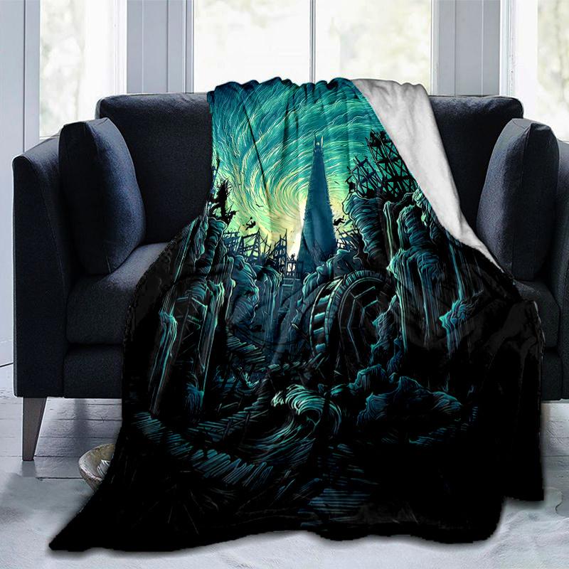 Whimsical Fantasy Landscape: A Unique Art Print for Your Home DecorPrint Blanket, Soft Blanket For Sofa Office Bed And Travelling Daughter B