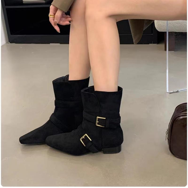 Заостренный носок массивные женские ботильоны замшевые модные дизайнерские прогулочные туфли женские 2025 тренд зимнее элегантное платье Mujer Zapatos