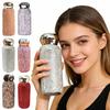 Термокружка со стразами, мини-термос из нержавеющей стали, портативная блестящая дорожная кружка, роскошный подарок для женщин