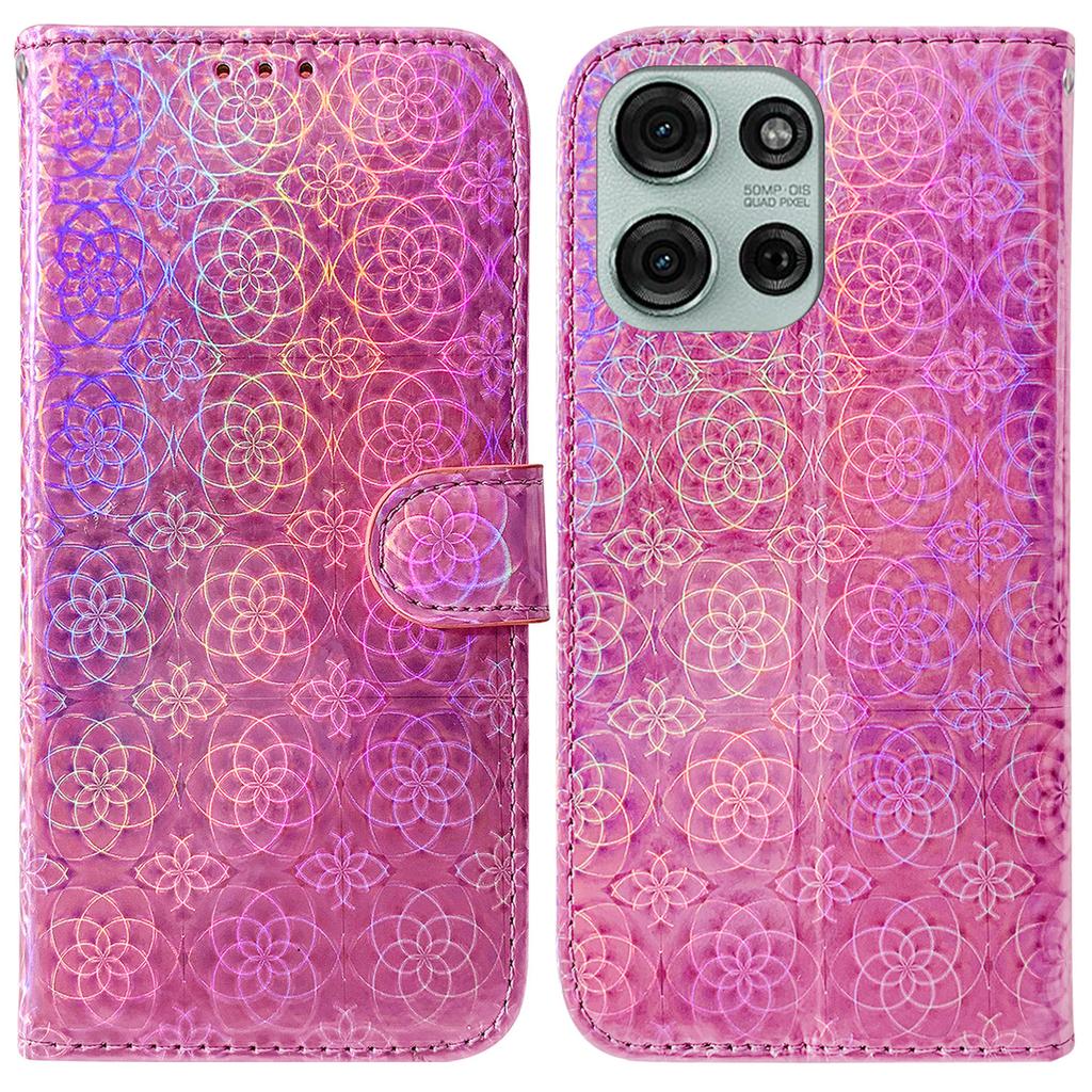 For Motorola Moto G75 5G Stand Case Dazzling Flower Leather Phone Cover