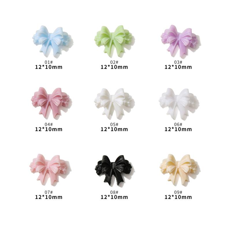 20/50Pcs Mixed Resin Double Layer Bowknot Nail Art Charms 3D Colorful Bow Nail Art Decorations Diy Manicure Parts Salon Supply