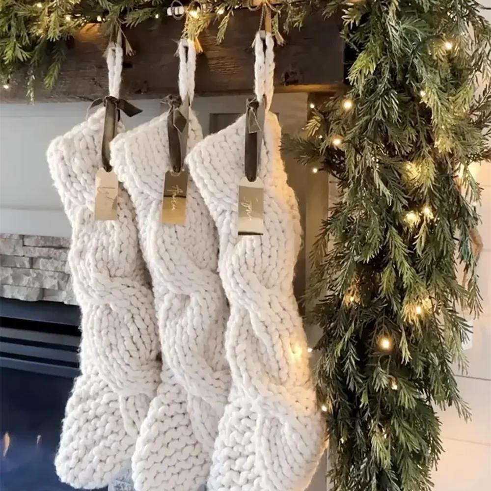 Personalized 3Pcs Acrylic Stocking Tag Christmas Stocking Name Tag Wedding Favor Guest Place Cards Xmas Fireplace Tree Decor