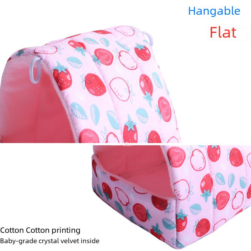 Попугай Теплый Гамак: Хлопковое гнездо из тигровой шкуры для мелких домашних животных, таких как хомяки, ежи, белки и морские свинки