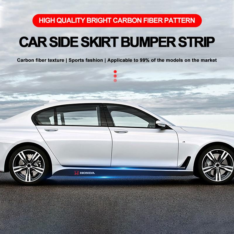 2 шт. Карбоновая наклейка на боковой порог двери автомобиля, полоса, защита от царапин, наклейка для рестайлинга для Honda Fit Mugen Insight Type S R VTEC DOHC Modulo Vezel Legend RR
