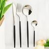 16 шт. Зеркальный розовое золото Набор столовых приборов из нержавеющей стали Нож Кофейная ложка Вилка Набор посуды Западные кухонные столовые приборы