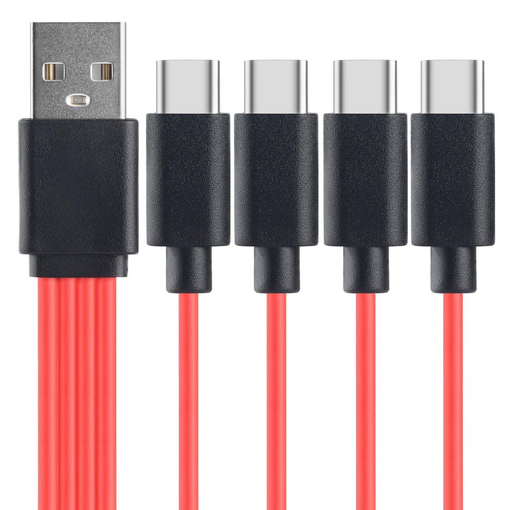 4-портовый USB-кабель 4 в 1 Переходник Type-C Подходит для мобильного телефона, ноутбука, планшета, жесткого диска, зарядного кабеля