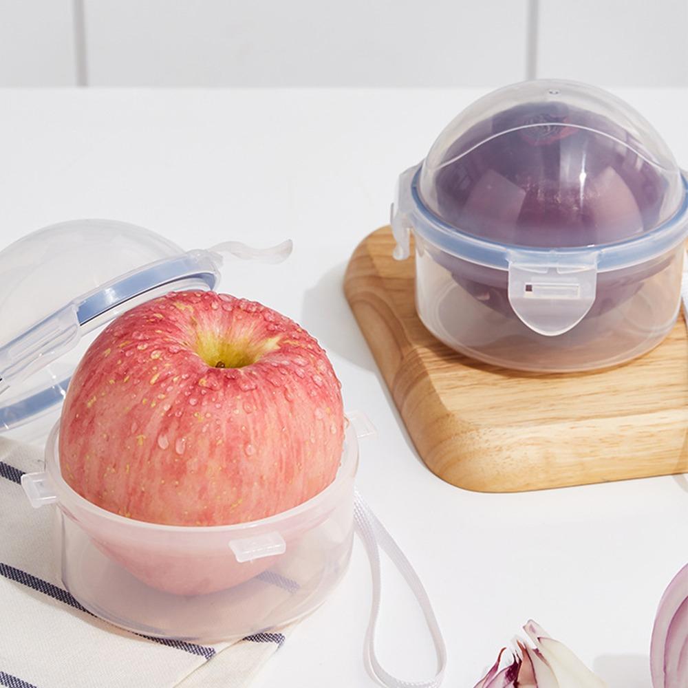 Durable Plastic Fruit Preservation Box Clear with Lid Circular Sealed Box Reusable Multipurpose Food Saver Box Refrigerator