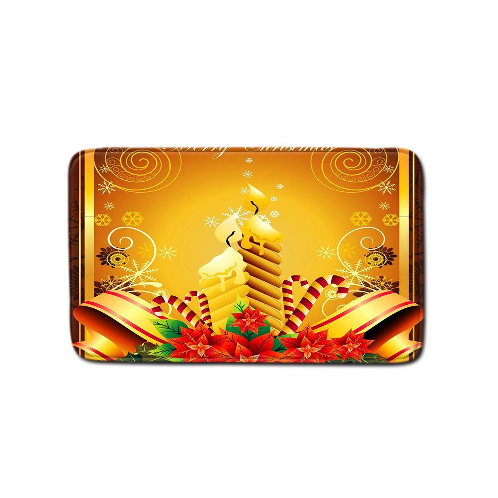 Christmas Shower Curtain Floor Mat Combination Four-Piece Set Bathroom Toilet Carpet Shower Room Mat Foot Mat